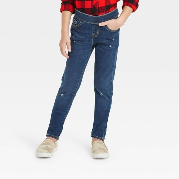 Cat & Jack Bottoms Girls Cat Jack Midrise Pullon Jeggings Dark